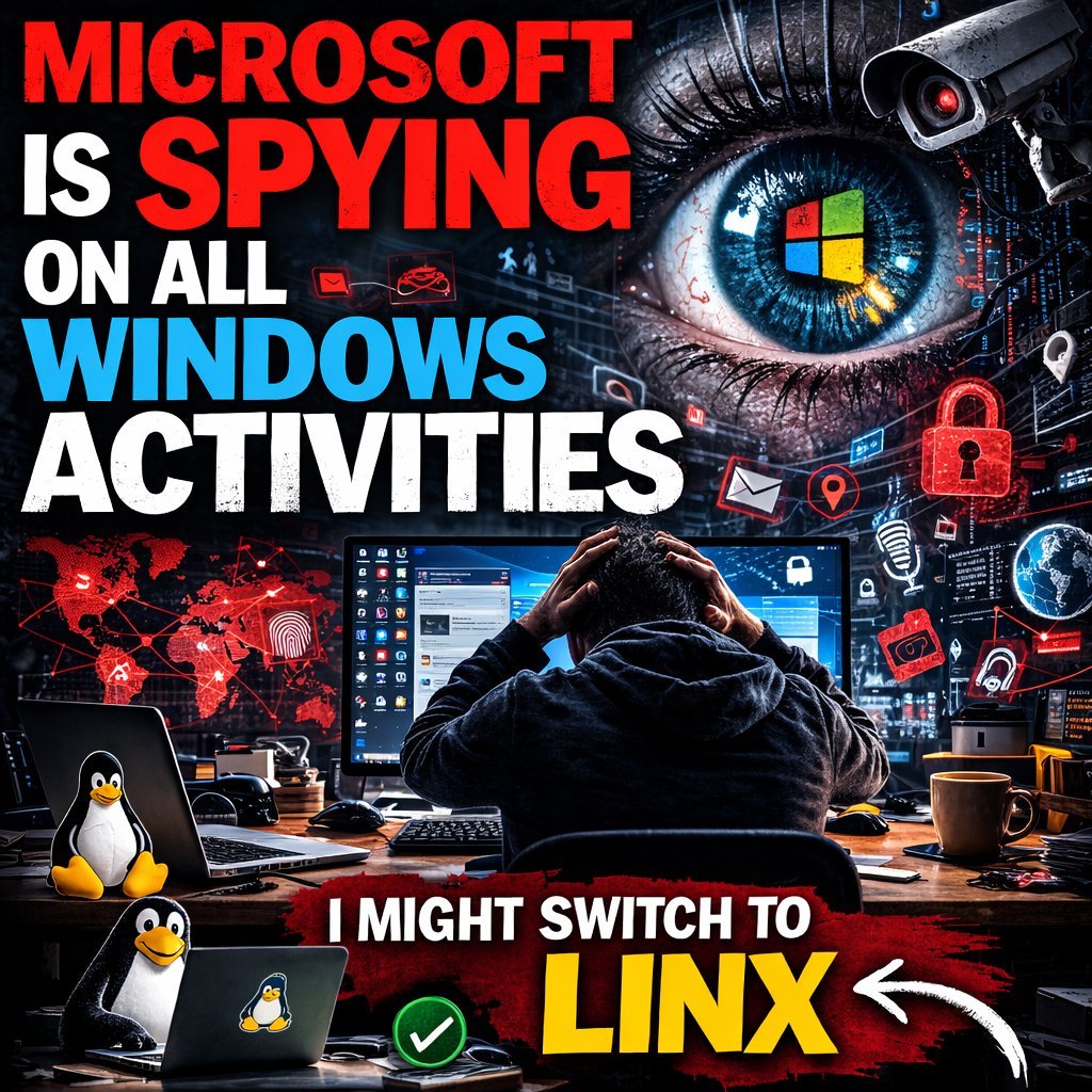 Microsoft surveillance awareness graphic