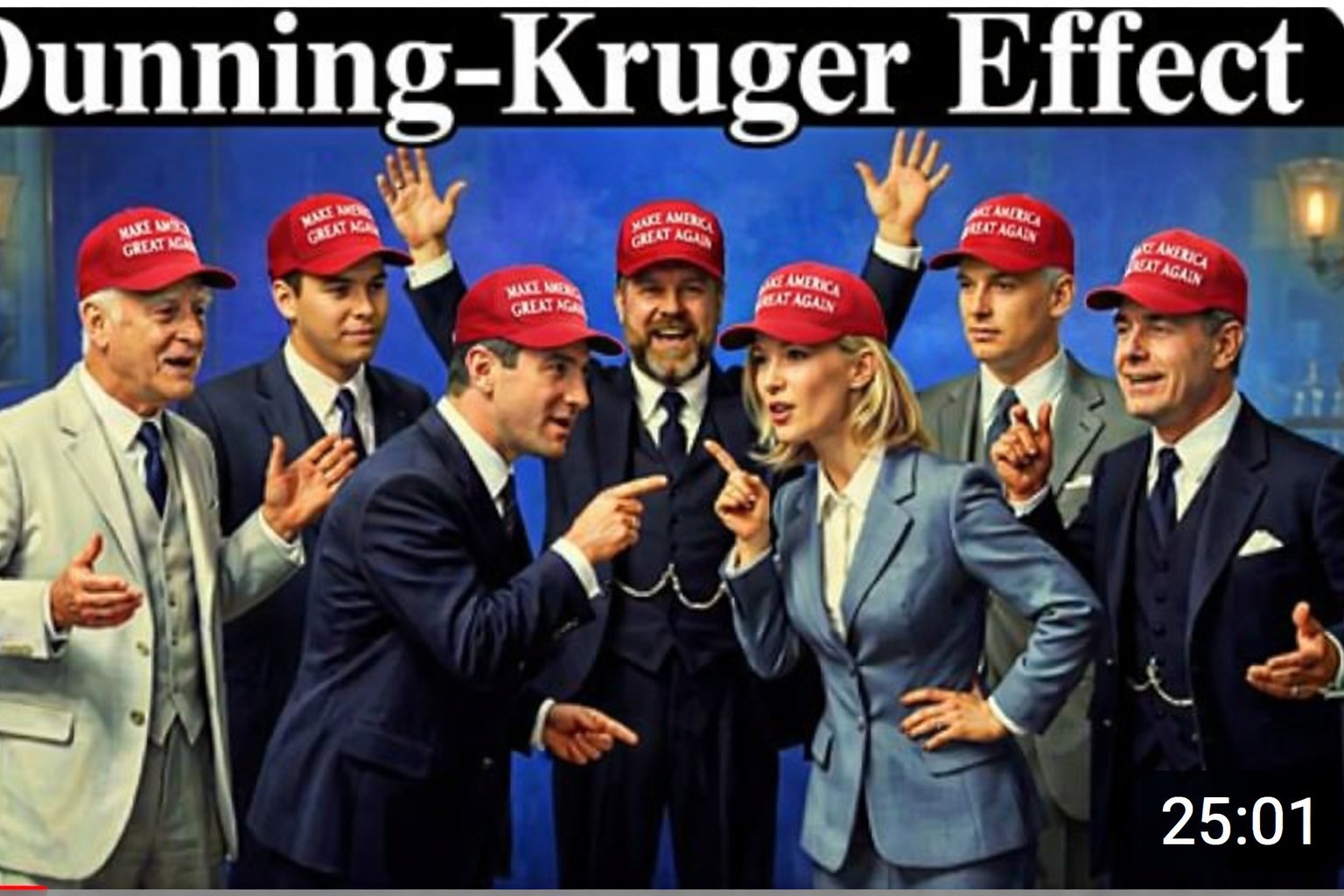 Dunning-Kruger Effect - group with MAGA hats