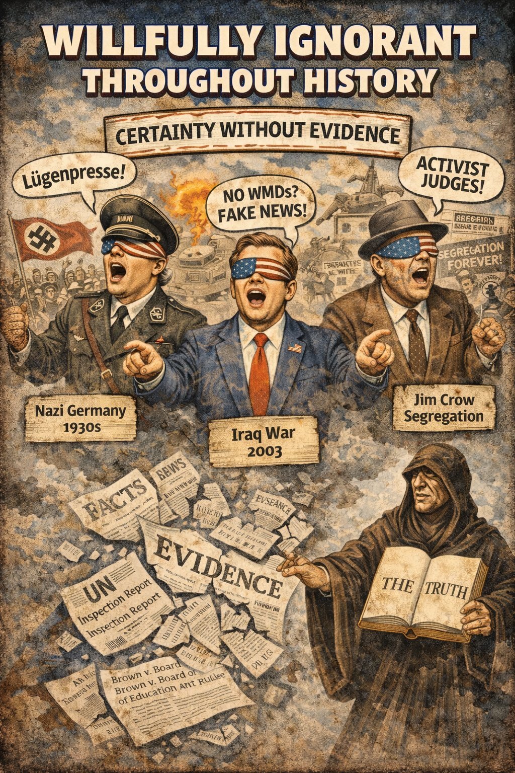 Willfully Ignorant Throughout History - Certainty Without Evidence - Nazi Germany 1930s, Iraq War 2003, Jim Crow Segregation