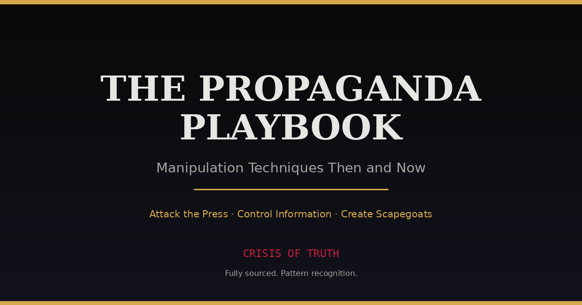 The Propaganda Playbook: Manipulation Techniques Then and Now