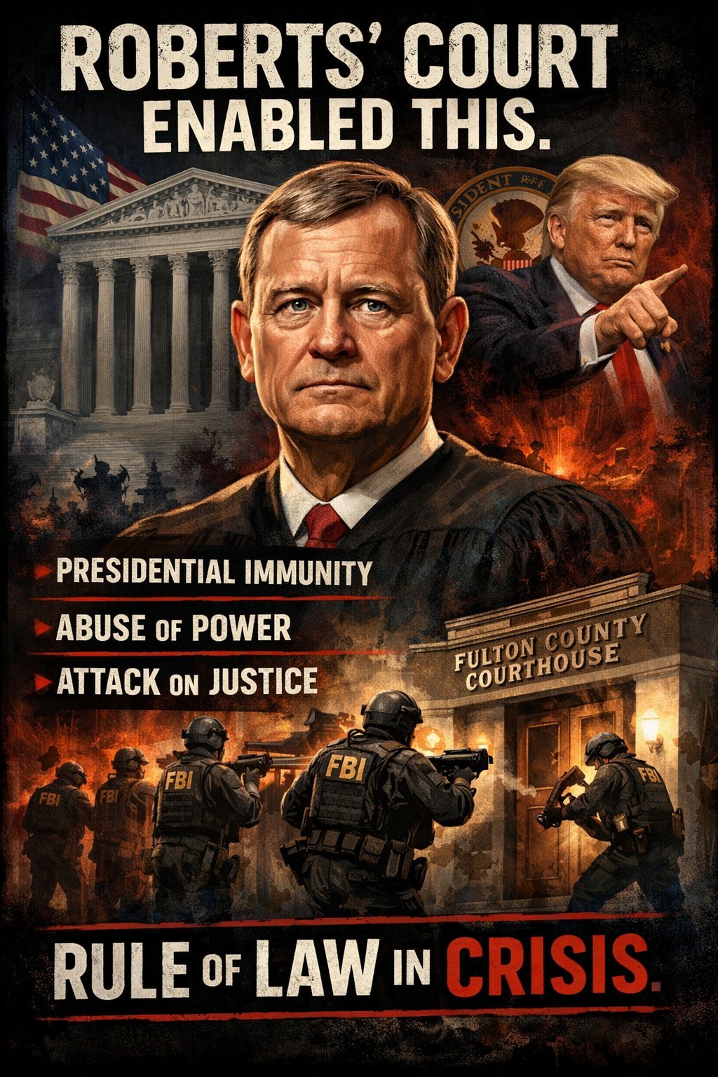 Roberts Court Enabled This - Presidential Immunity, Abuse of Power, Attack on Justice - Rule of Law in Crisis
